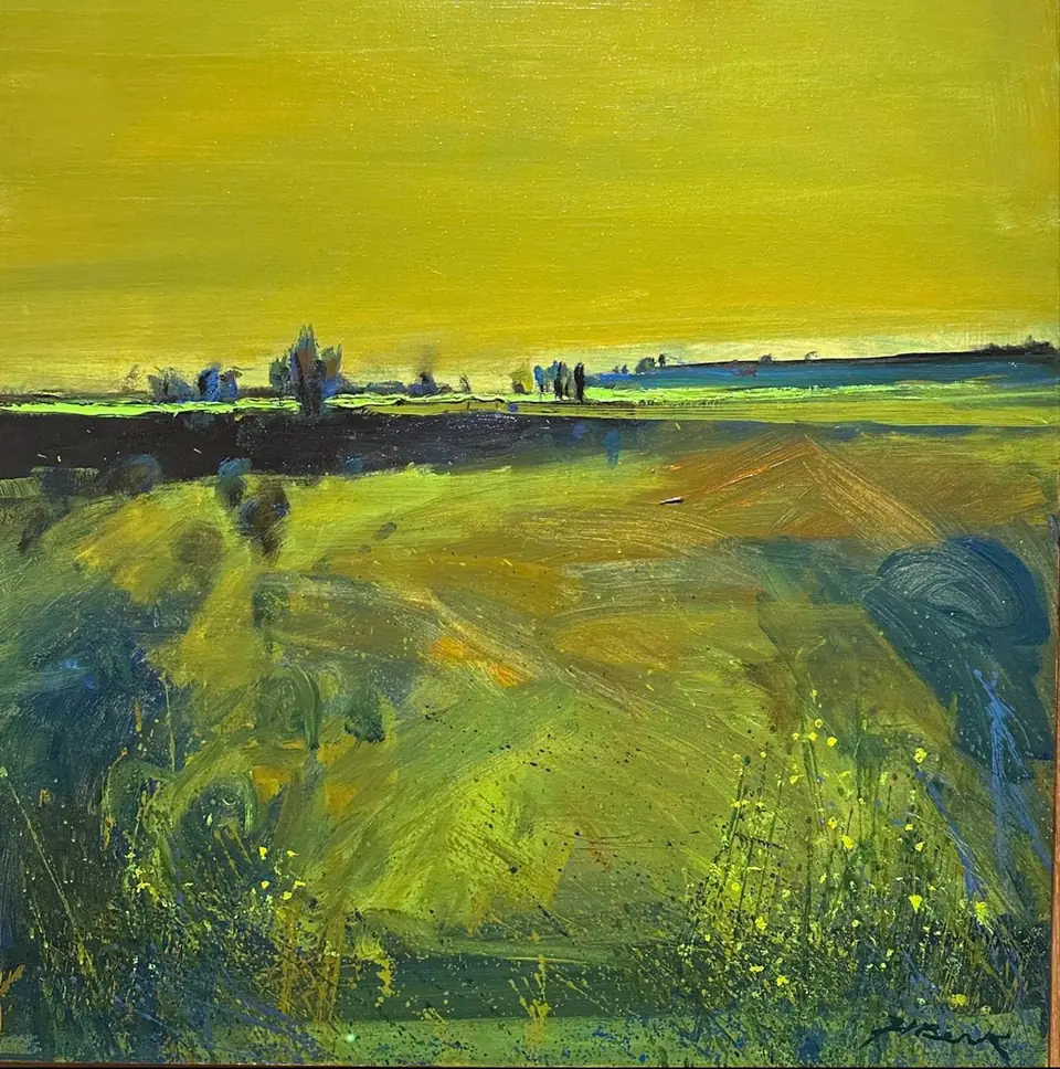 Henrietta Berk, Landscape (Green), oil on canvas
