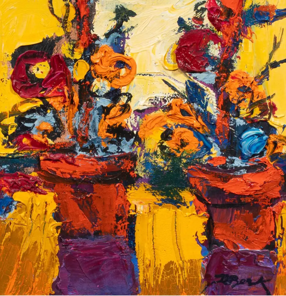 Henrietta Berk, Still Life, Flowers, oil on canvas
