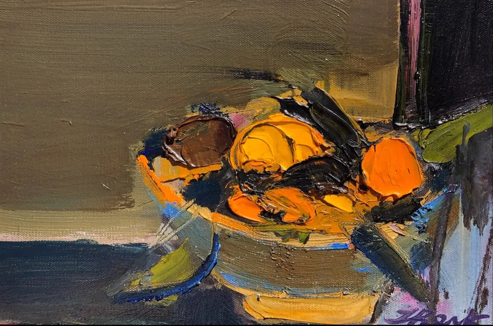Henrietta Berk, Tangerines, oil on canvas